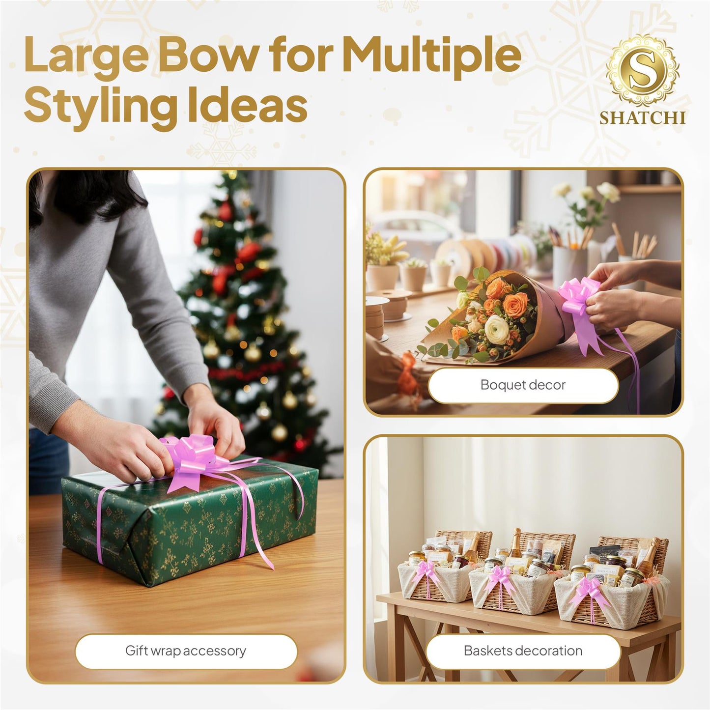 10 Pcs 30mm Light Pink Pull Bows