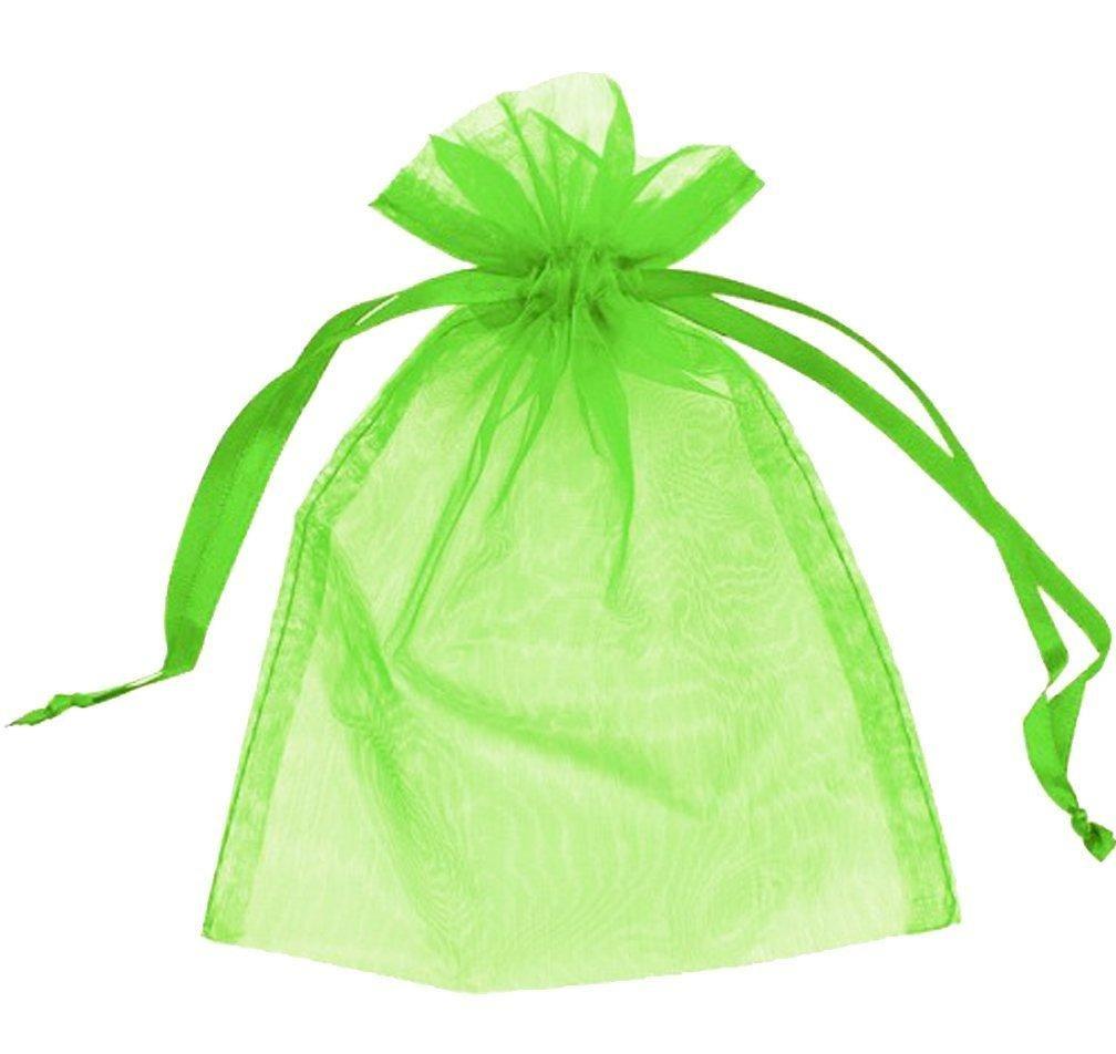 10pcs 12x15cm Green Organza Gift Bags