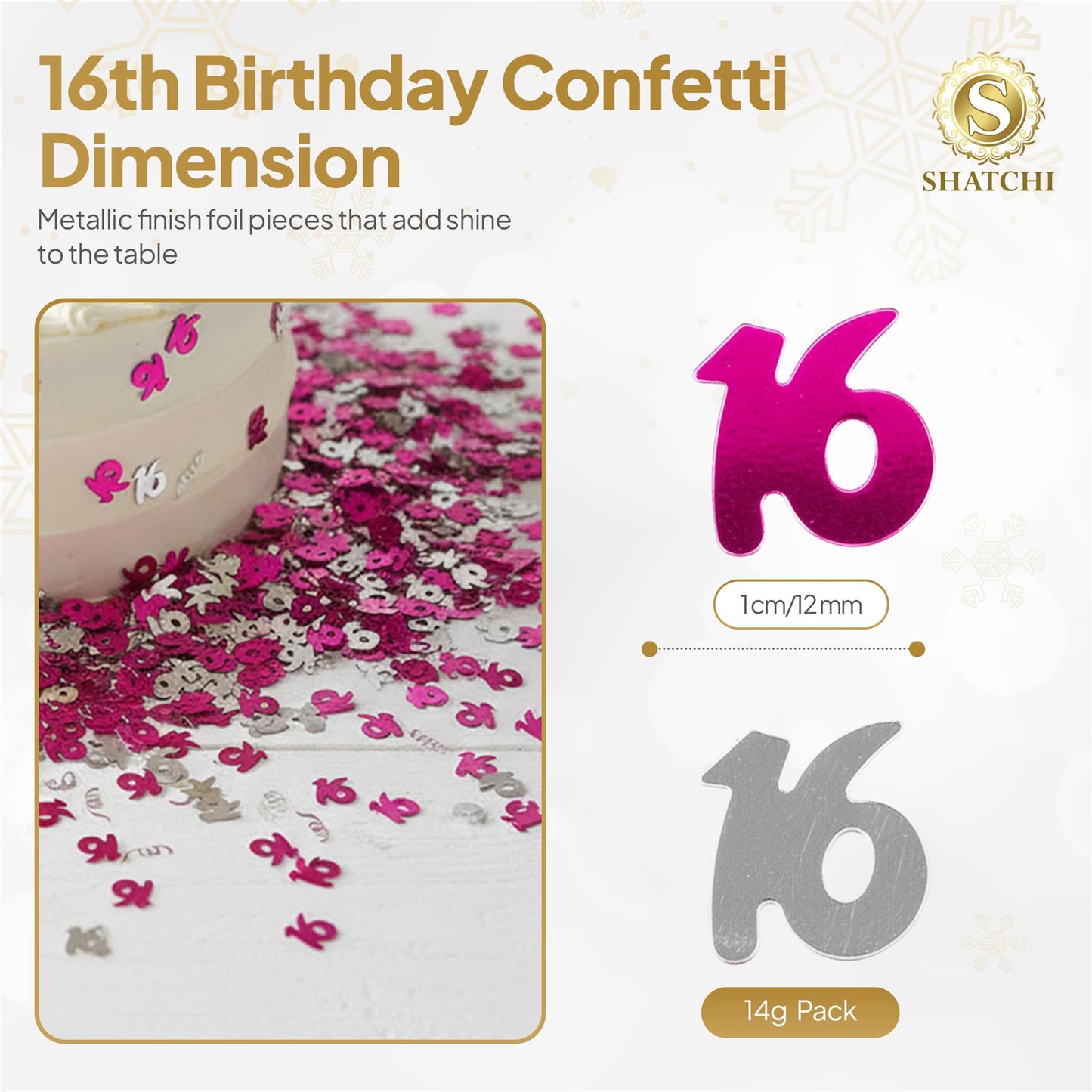 14g 16th Pink Happy Birthday Confetti