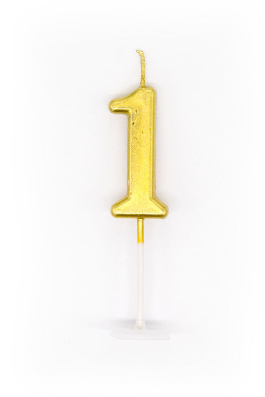 Gold 1 Number Candle