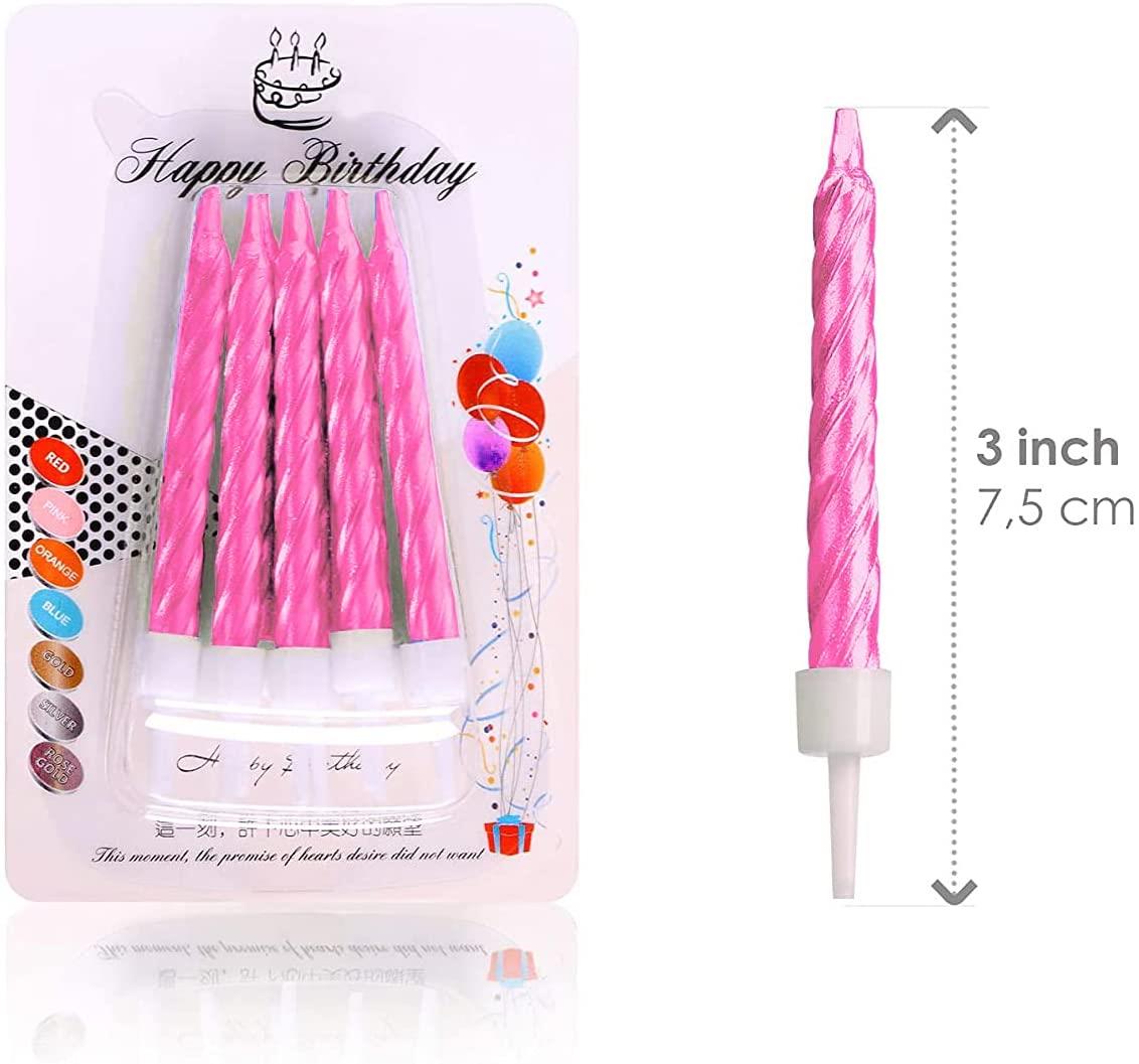 10 Pink Birthday Candles