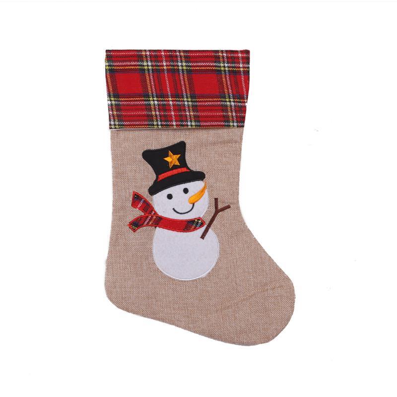 Christmas Stocking Snowman 26x45cm