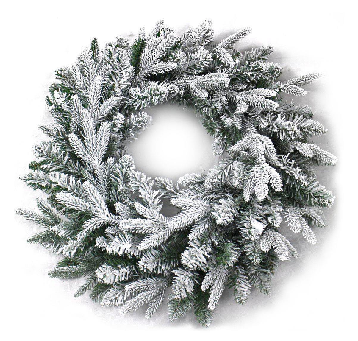 Plain Lapland Fir Snow Flocked Wreath 55cm