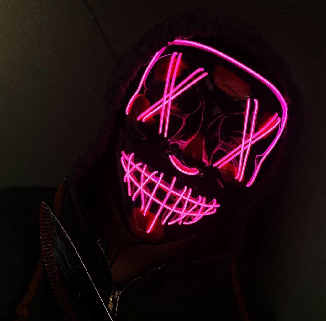 Halloween LED Purge Mask - Pink