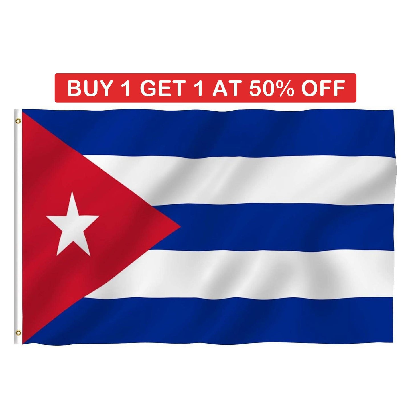 Cuba Flag 5x3ft With Eyelets