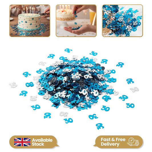 2 Packs of Blue Happy 30th Birthday Confetti (14g)
