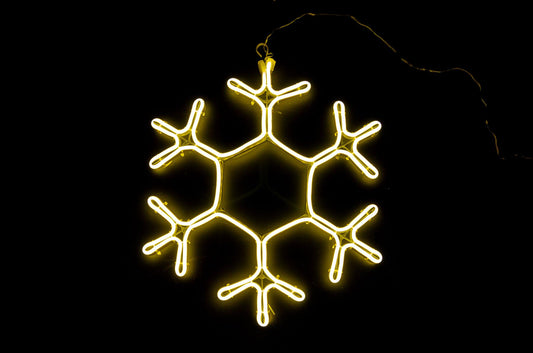 Snowflake Rope Light Silhouette - Warm White 38cm