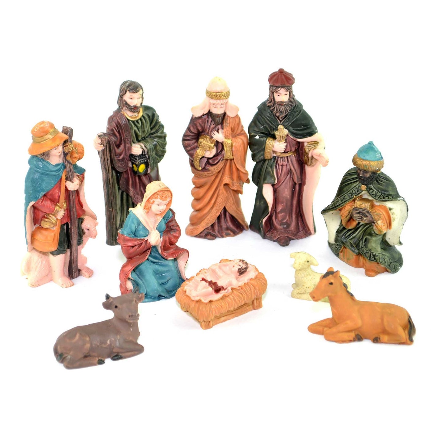 Nativity Figures with House Frame