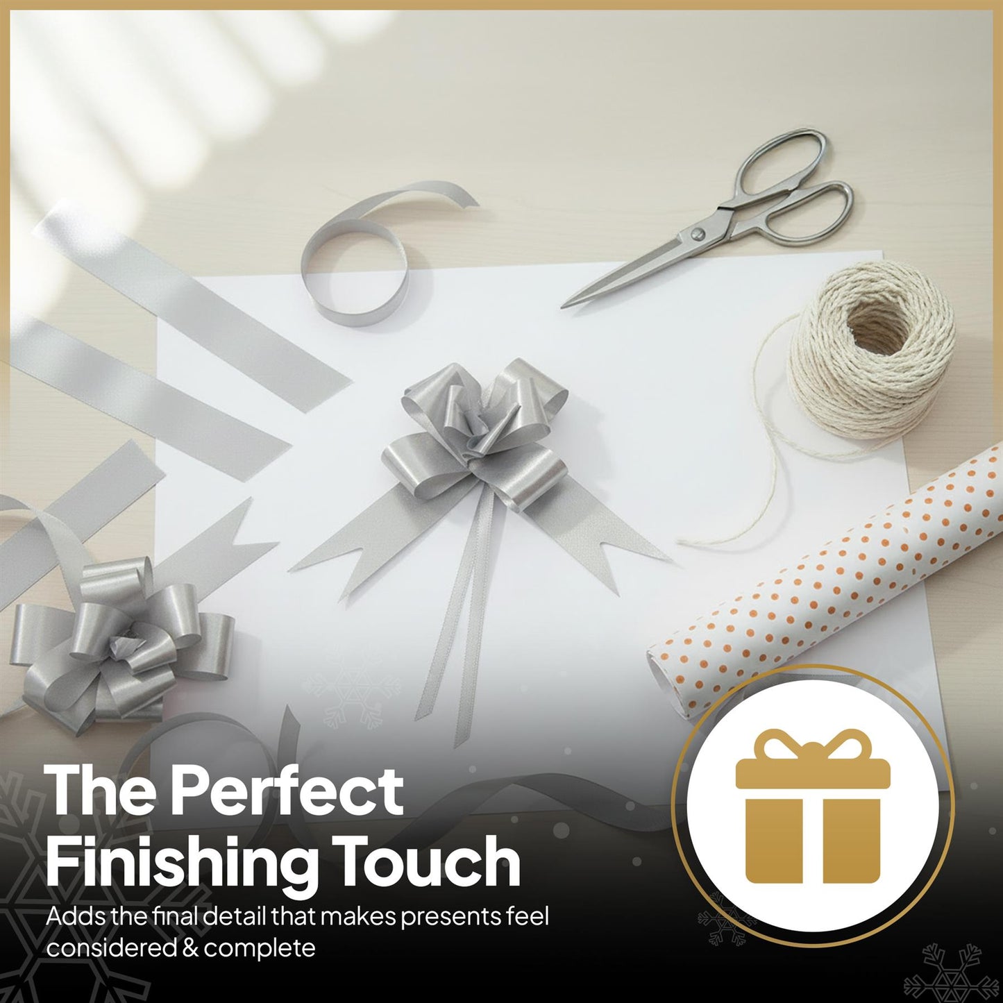 Shatchi 40pcs Silver 30mm/3cm Pull Bows Gift Wrap & Hampers