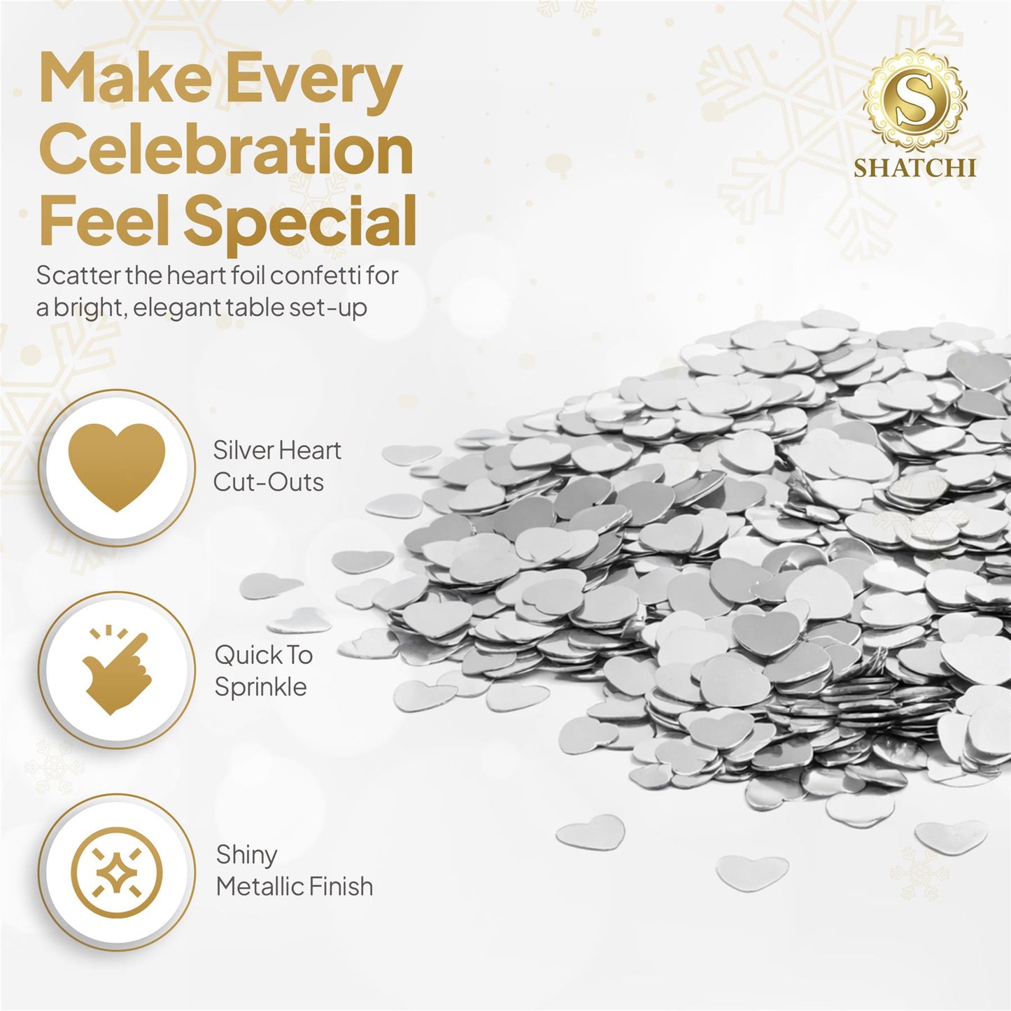 14g Silver Heart Shape Confetti