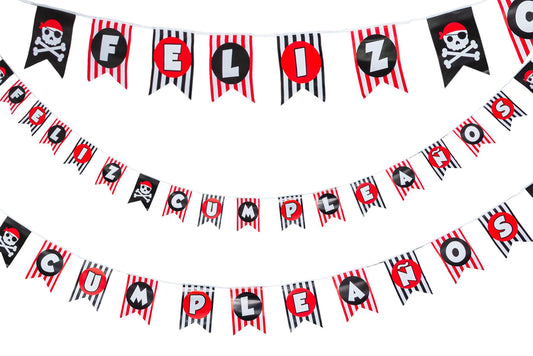 15Ft Pirate Feliz Cumplea�os Bunting Flags