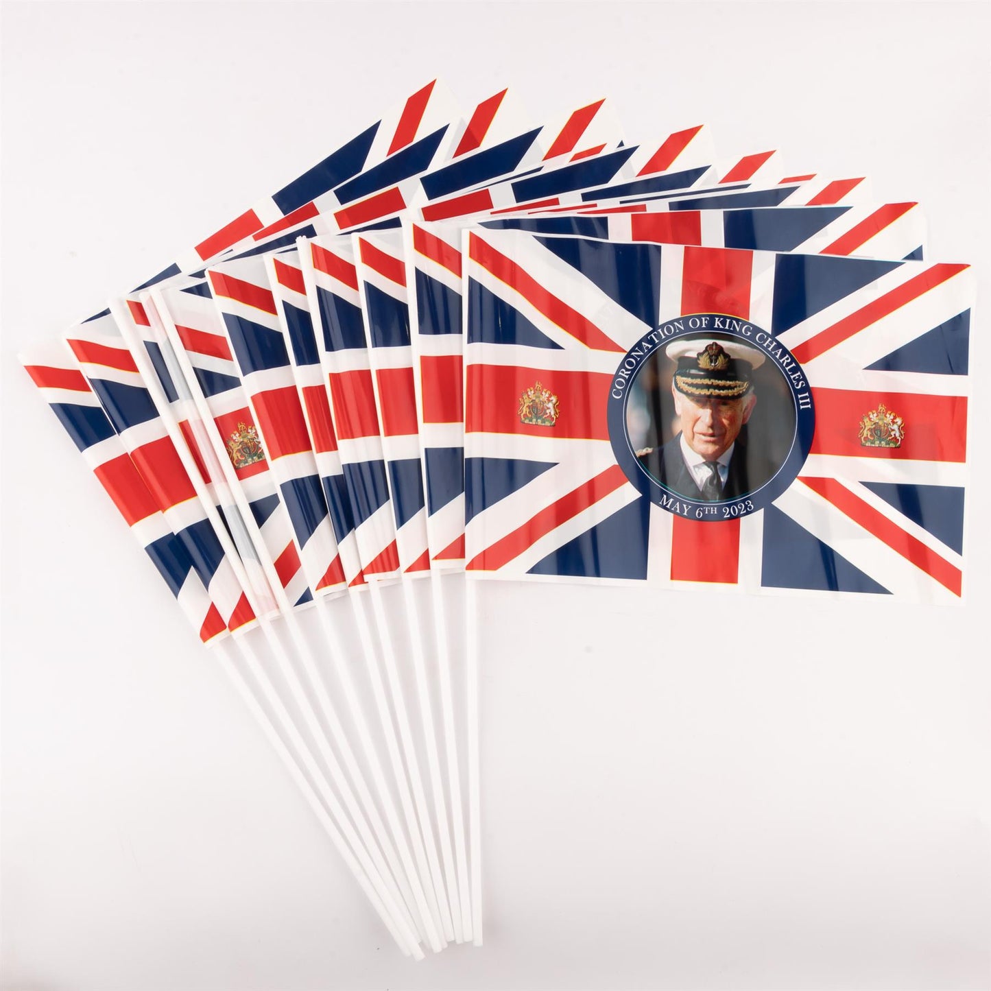 King Charles Image Handflags PVC - 20PCS 20x30CM Flags