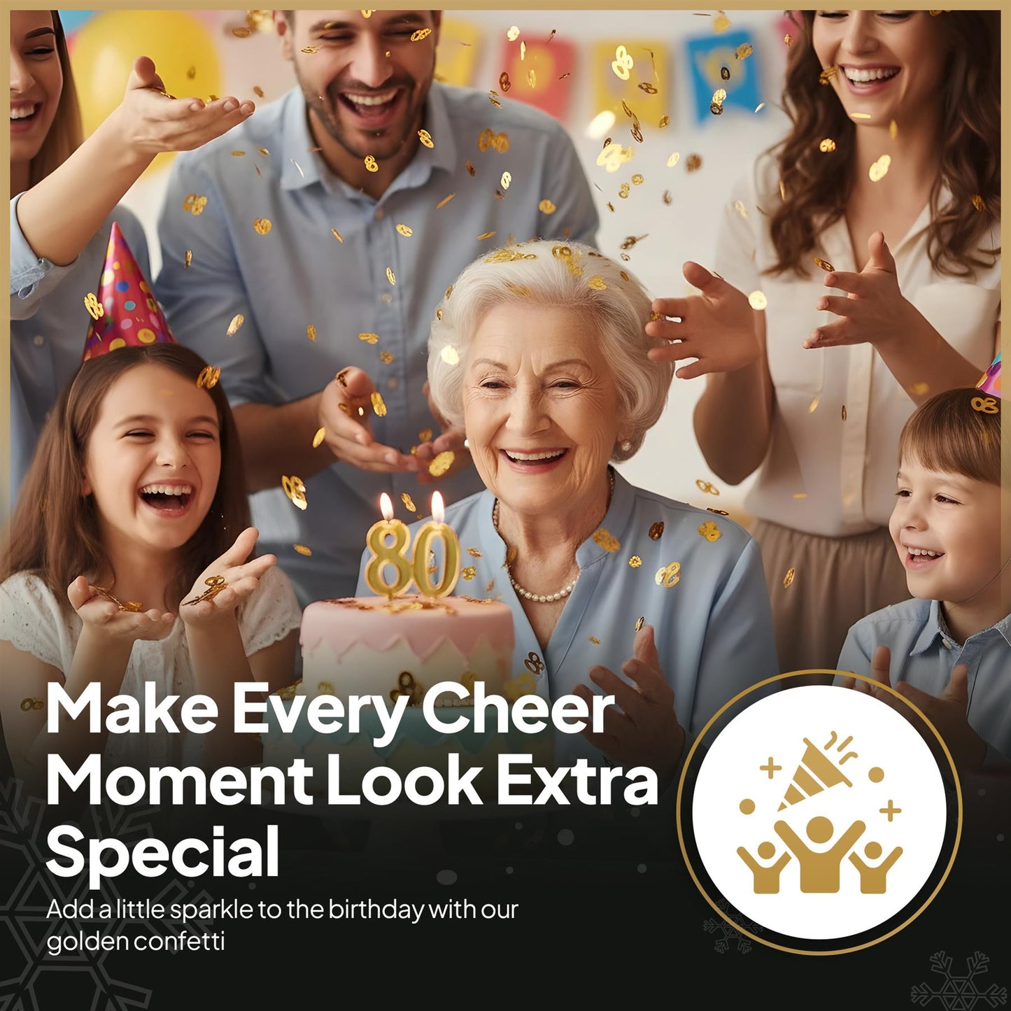 80th Confetti Gold 14g, 4 Packs