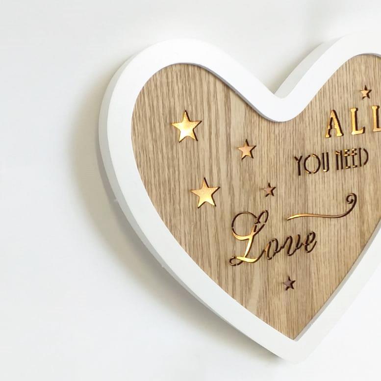 LED Light Up Christmas Frame, Heart Shape