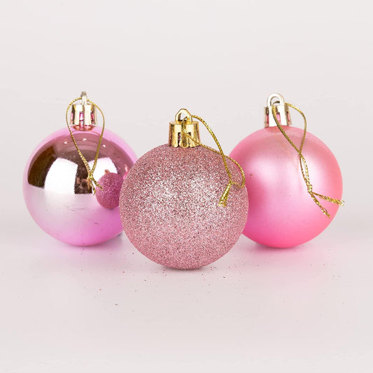 24 pcs Pale Pink 5cm Baubles (PVC)