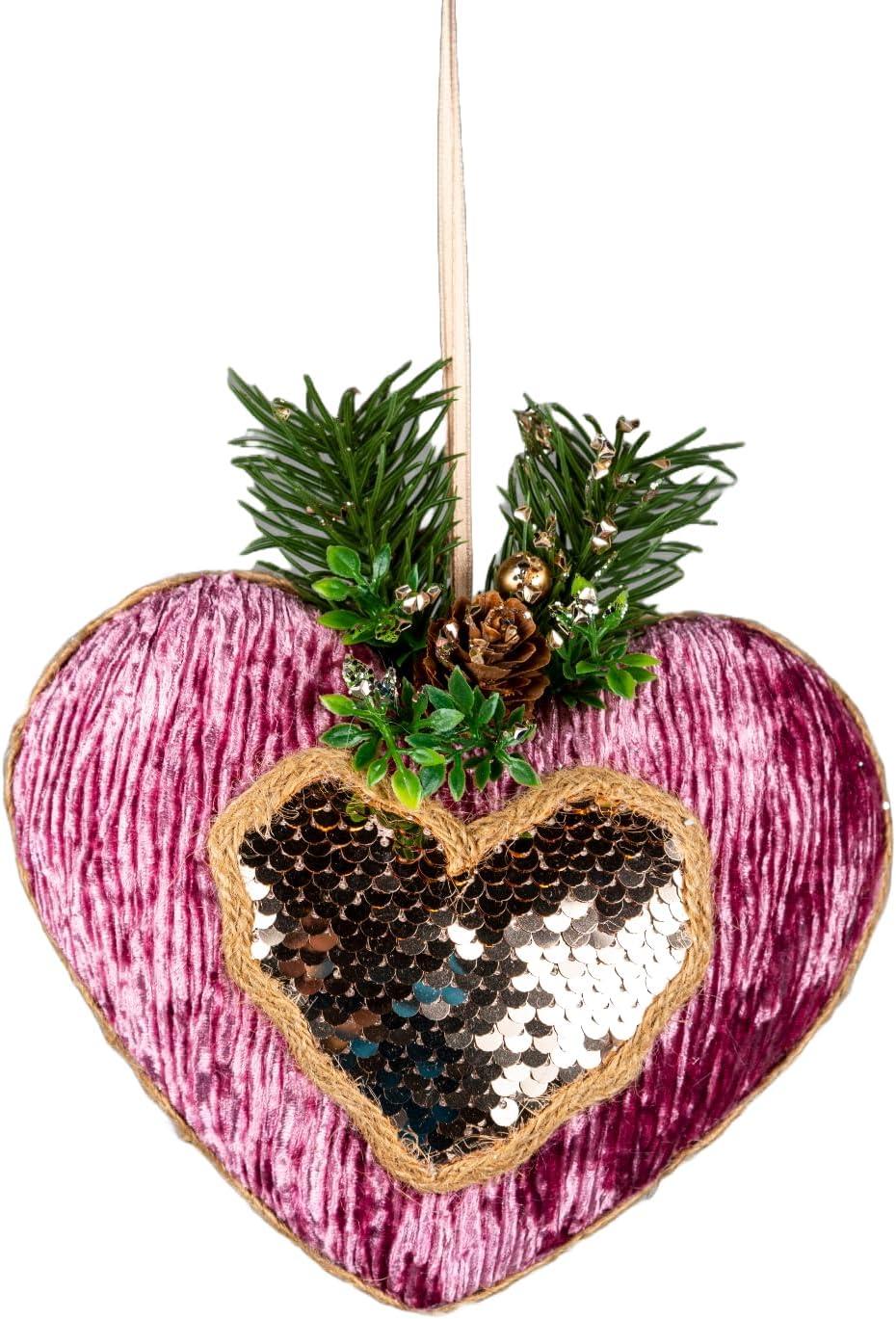 3 Pink Heart Decorations (16.5cm)