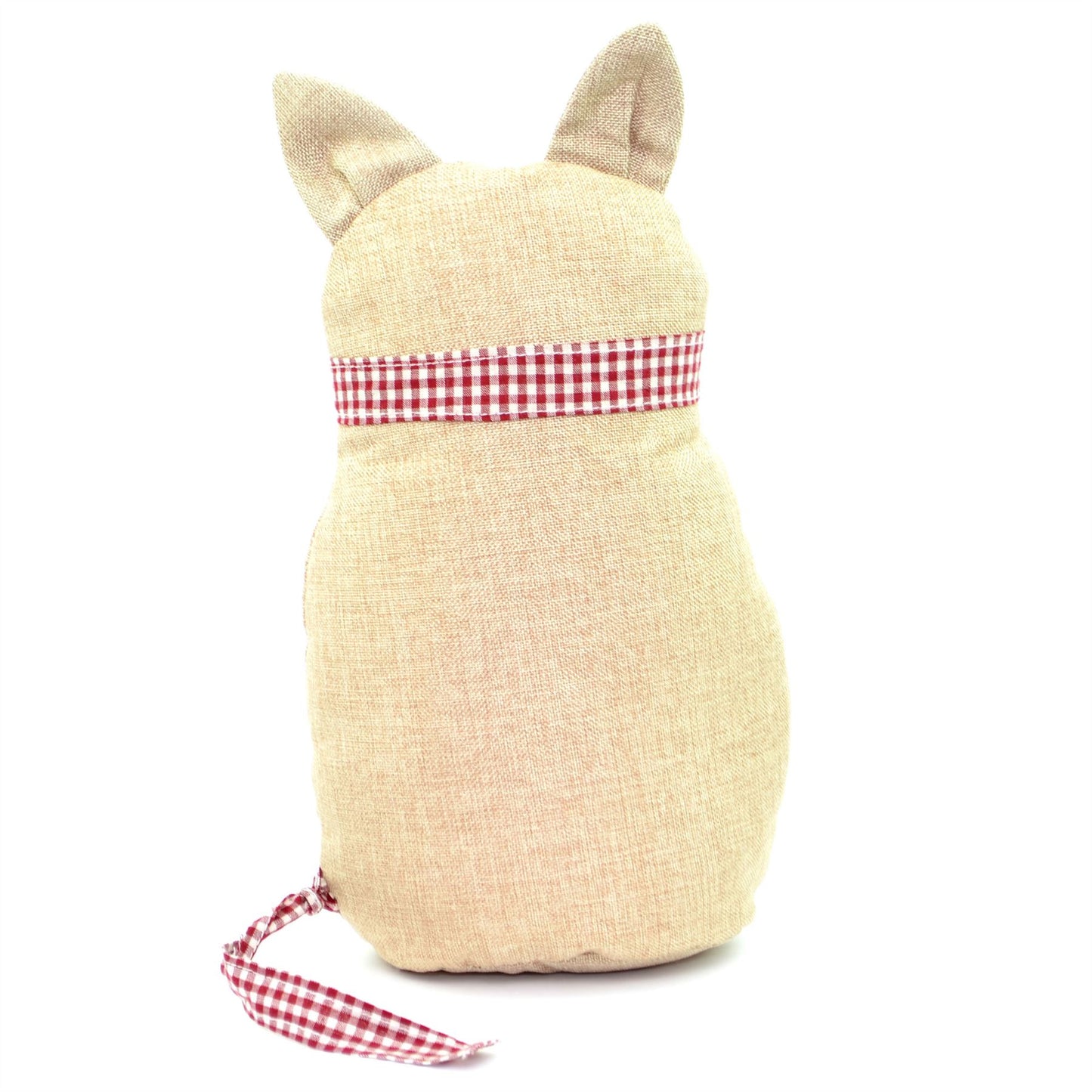 Door Stopper Cat Brown Fabric