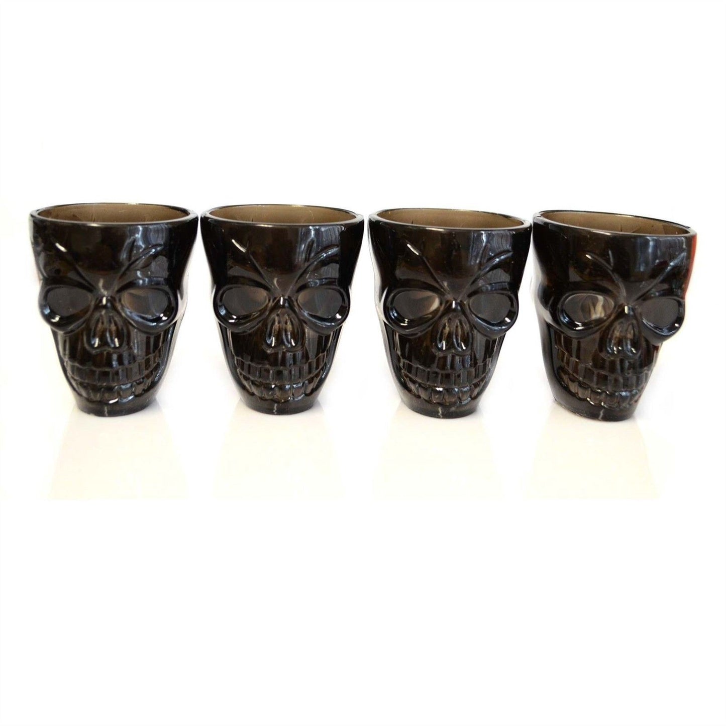 4Pcs Clear Skull Shot Glasses - 55ml