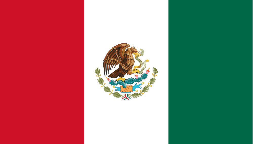 Mexico Flag 5x3ft With Eyelets