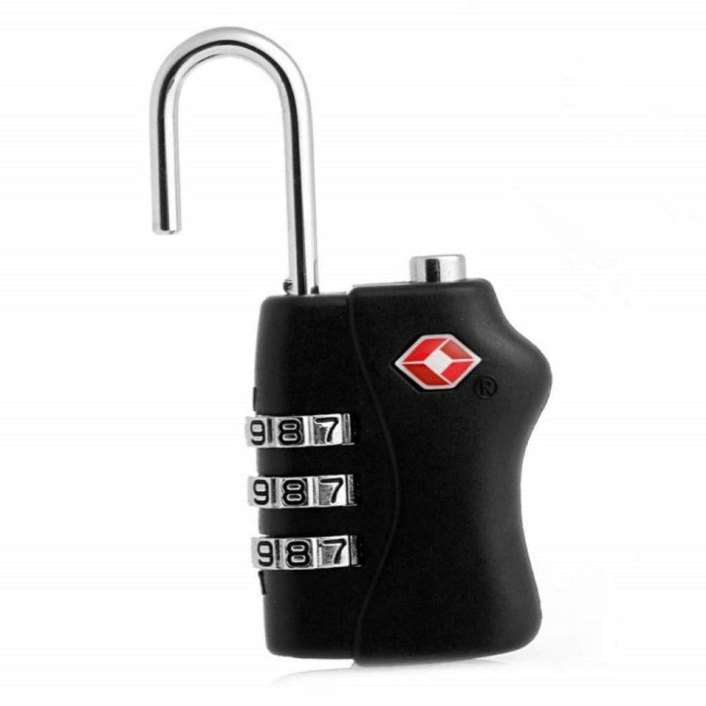 TSA Approved Black 3 Combination Travel Suitcase Luggage Padlock