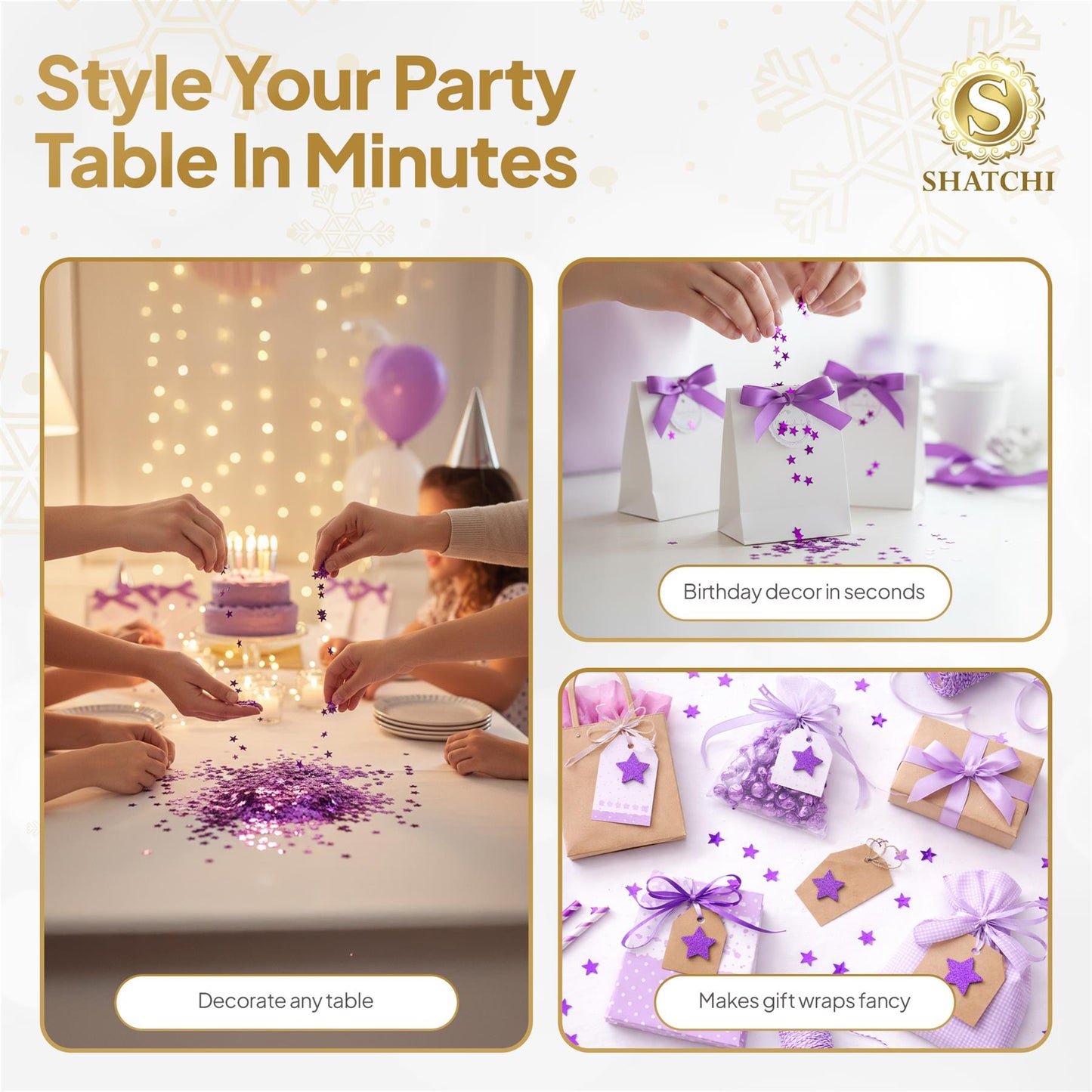 5 pk Purple Star Confetti (14g each)