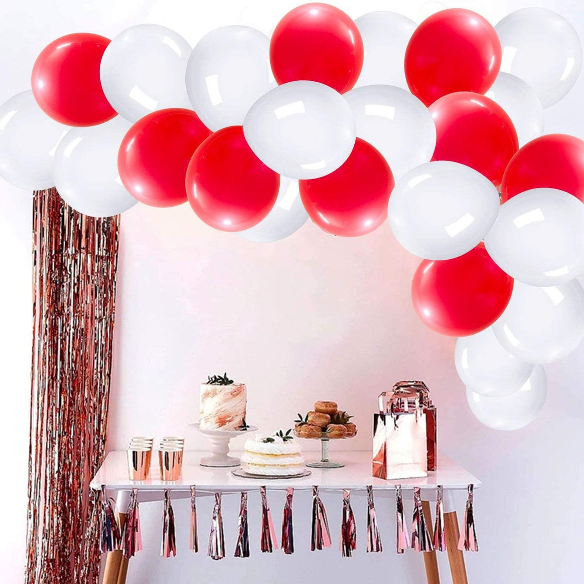 12Inch Red and white Balloons 25Pcs
