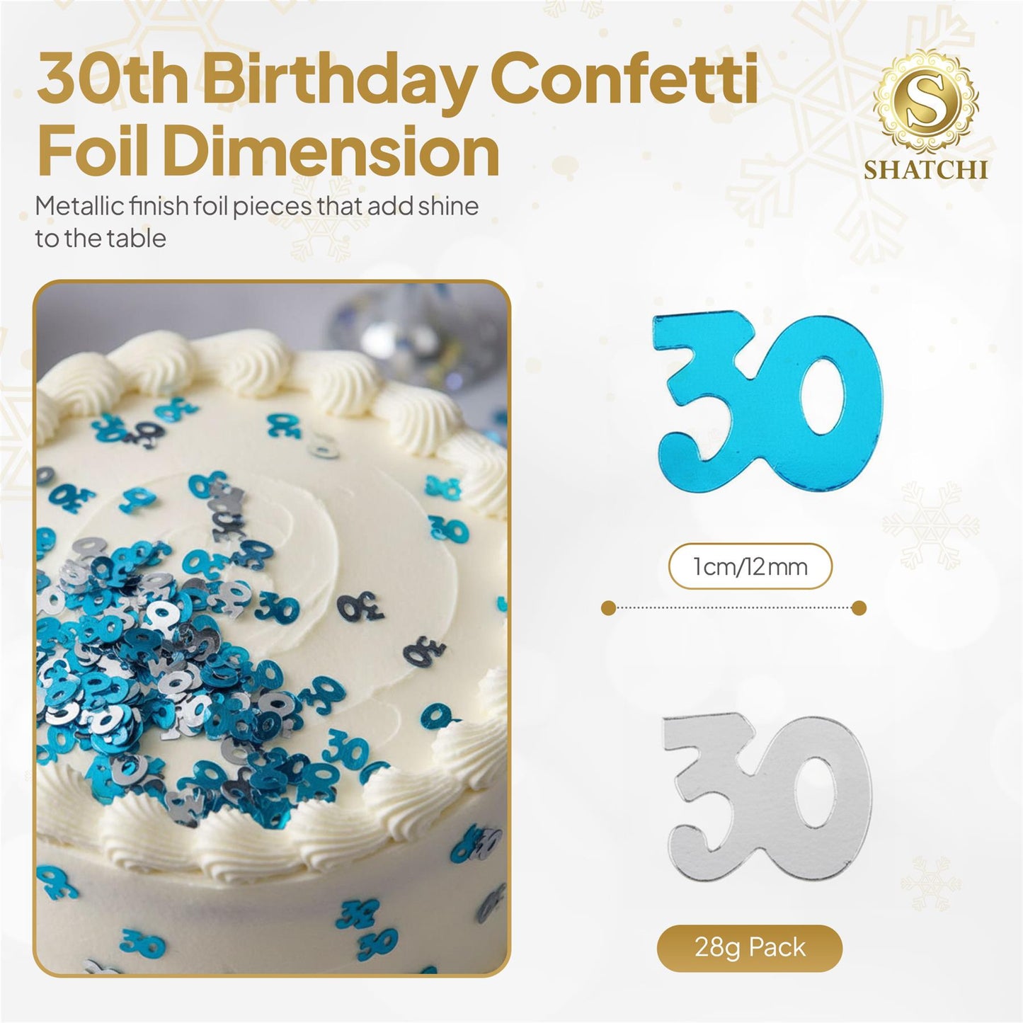 2 Packs of Blue Happy 30th Birthday Confetti (14g)