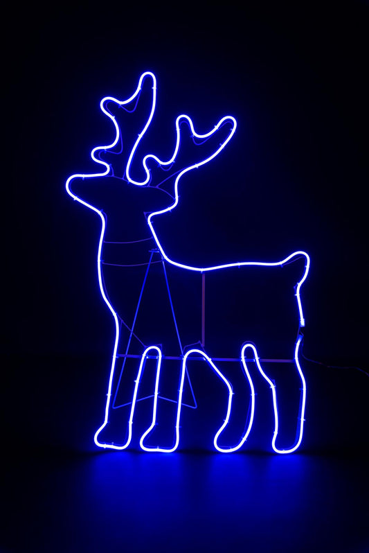 Blue Reindeer Rope Light 89 x 50cm