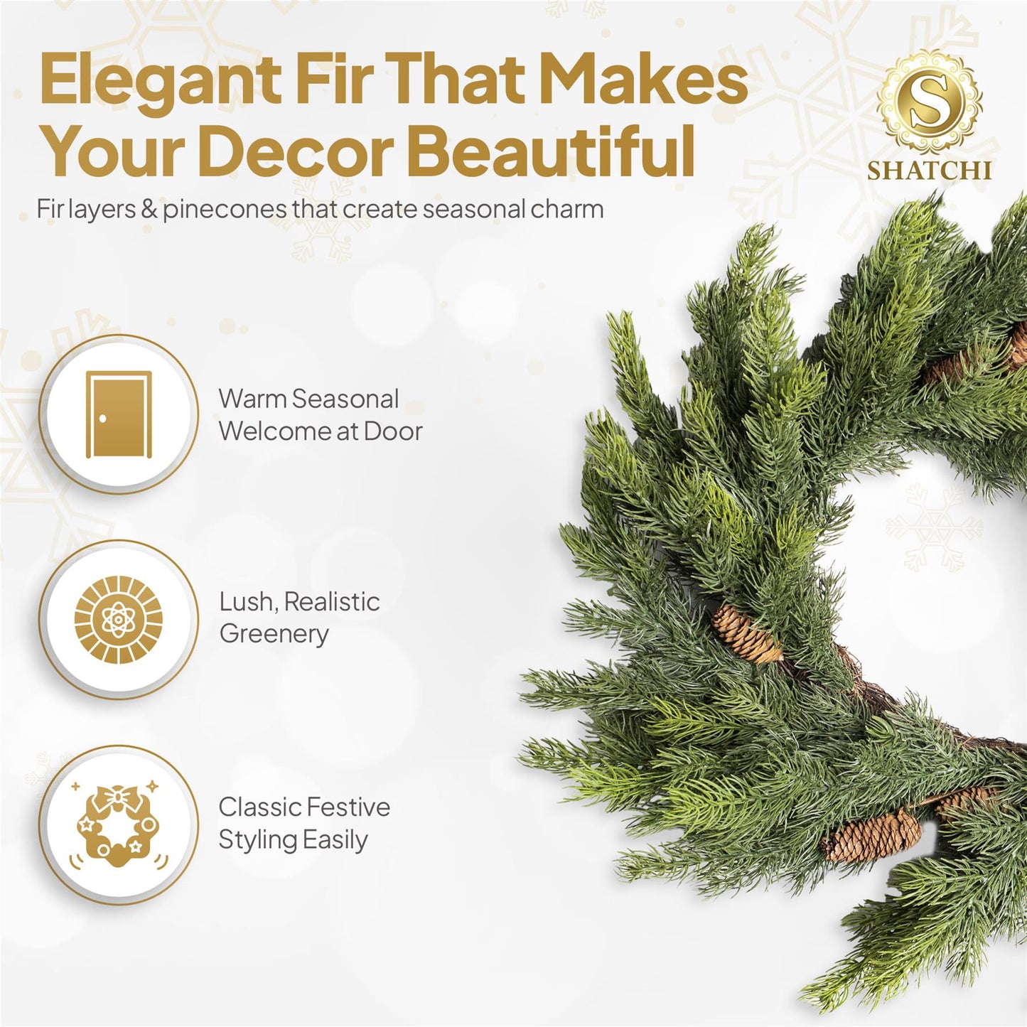 80CM FIR WITH PINE CONES WREATH