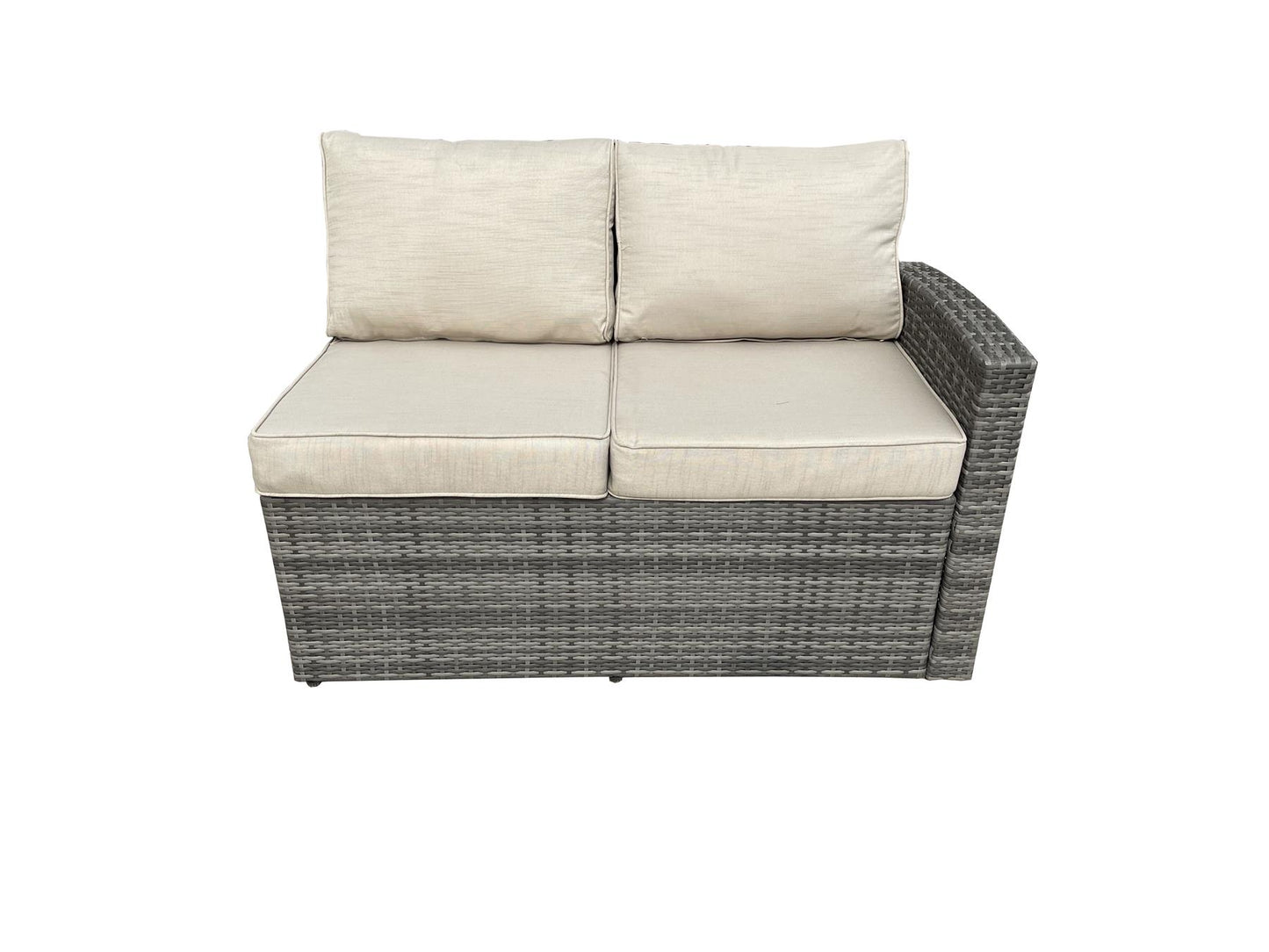 Grey Rattan Furniture Set (3 Seater Sofa, 2 Seater Sofa, 2 Stools, 1 Table, 1 Chair, 1 Storage Box)