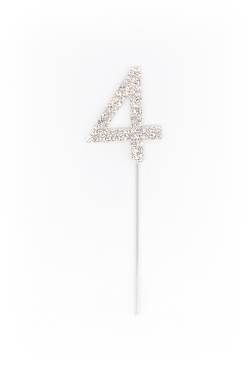 Silver Diamond Number 40 Cake Topper