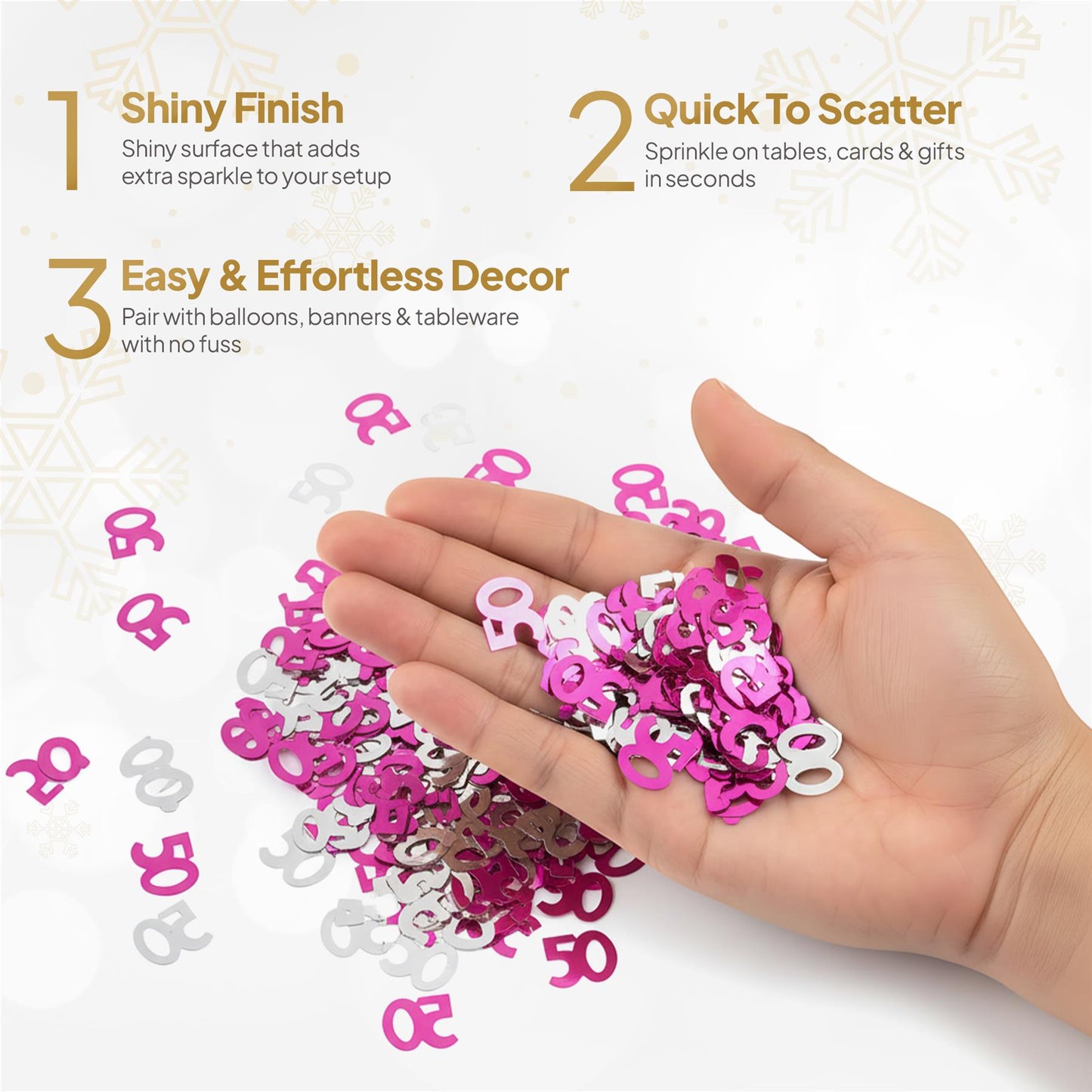 2 x 14g Pink & Silver 50th Confetti