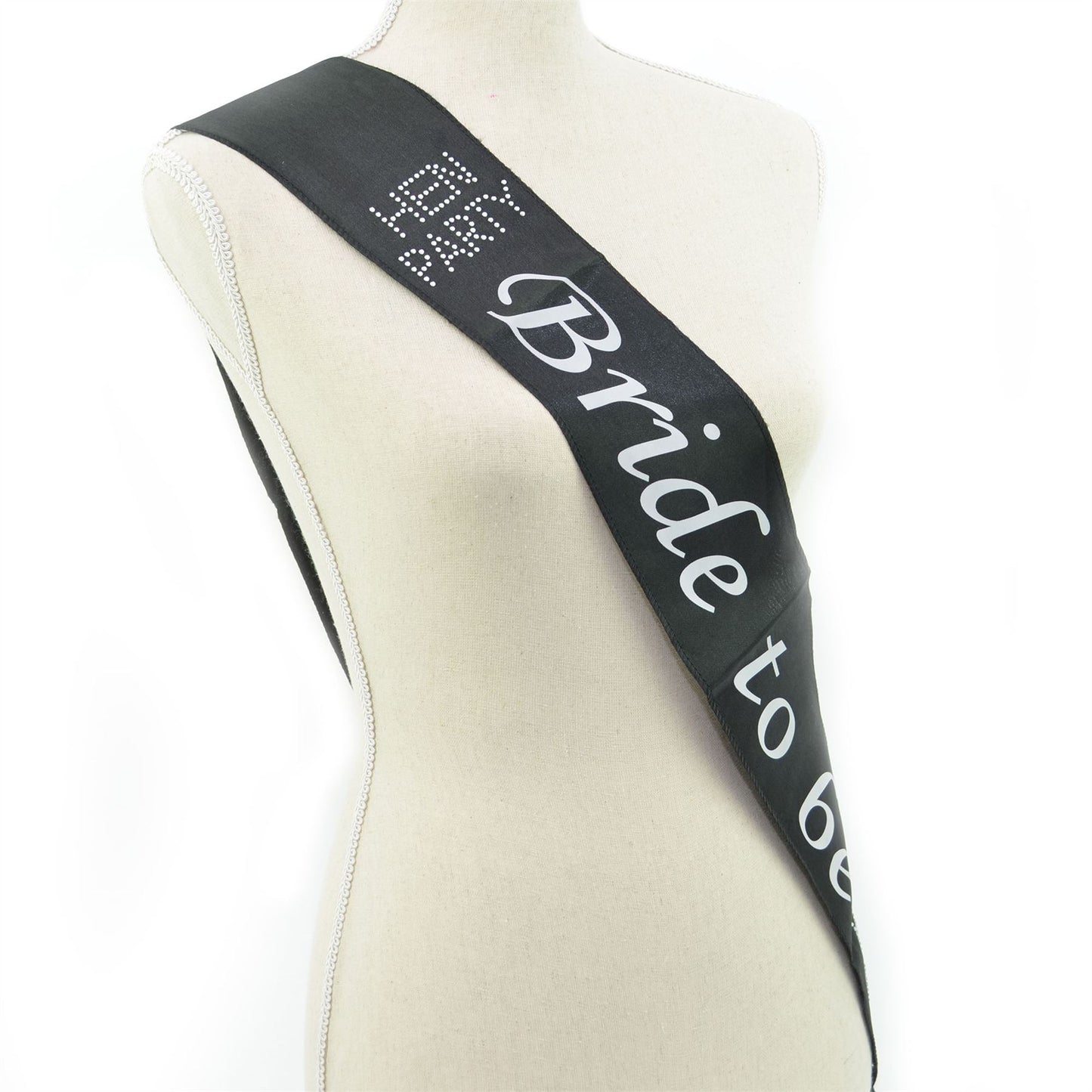 Shatchi Bride To Be Diamante Sash - Black