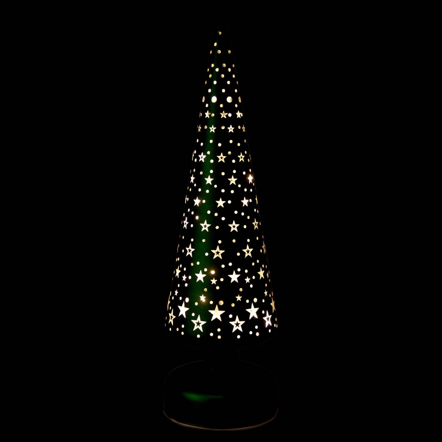 32cm Green Christmas Glass Lamp with LEDs