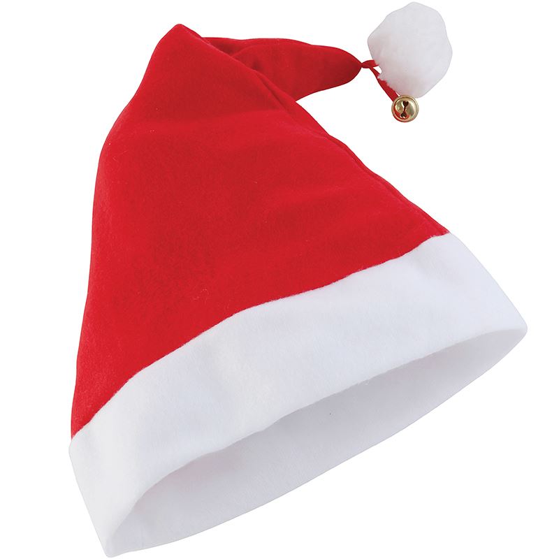 12pcs Deluxe Christmas Santa Caps Hats With Bell