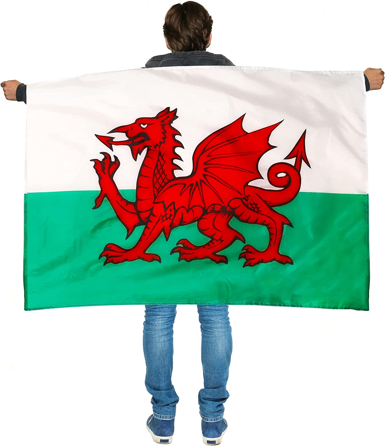 Wales Flag With Sleeve 5Ft X 3FT