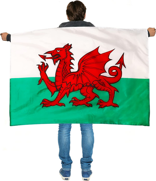 Wales Flag With Sleeve 5Ft X 3FT