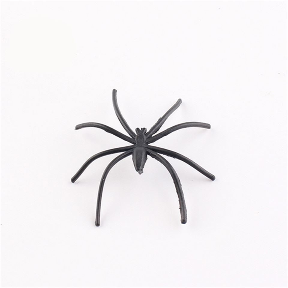 48 Black Plastic Halloween Spiders - 5cm Each