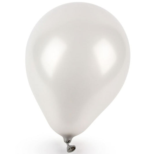 100 Pcs 12" Plain Silver Balloons
