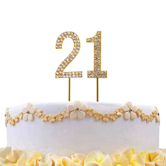 Gold Number 21 Cake Topper