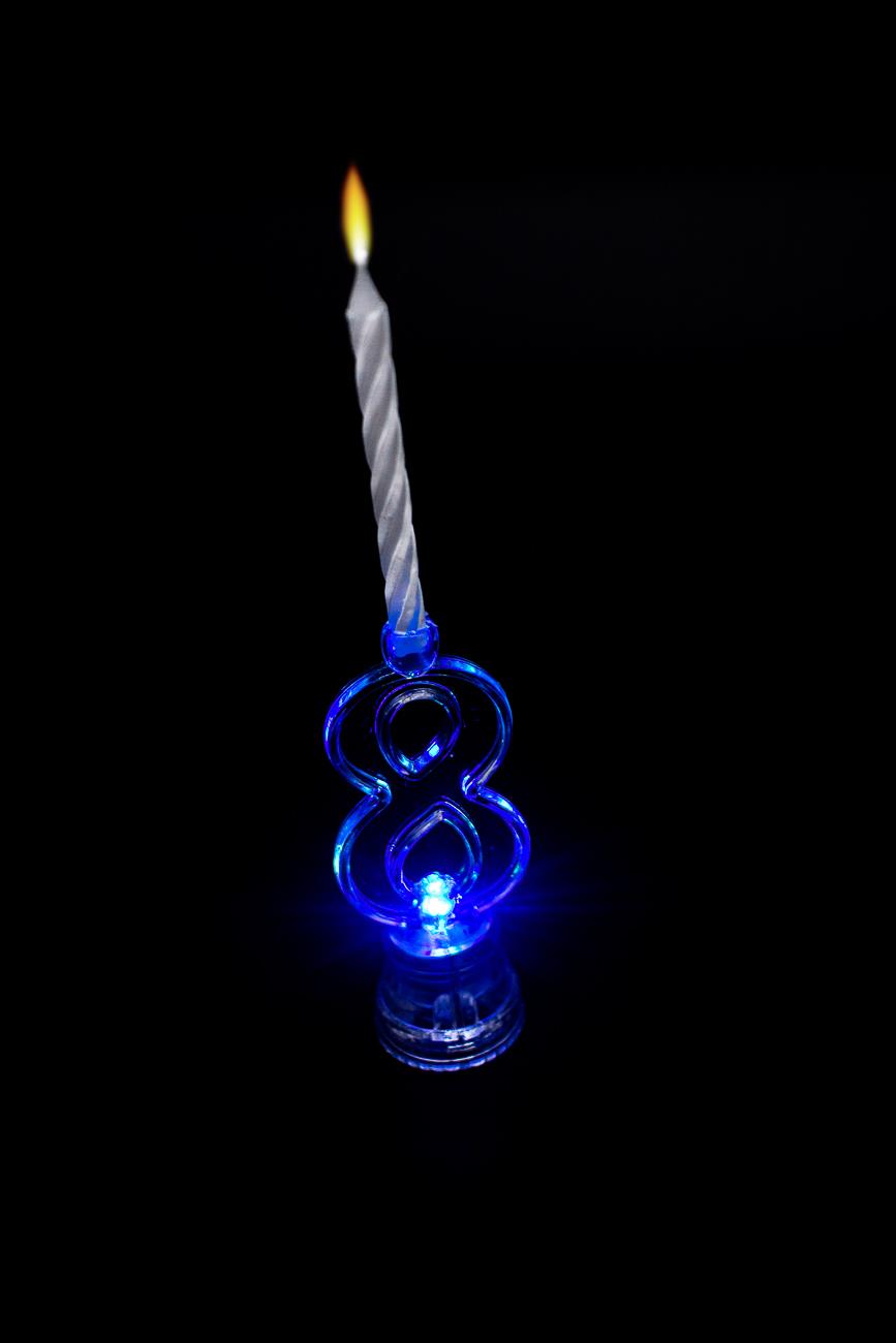 Flashing Number 8 Birthday Candle