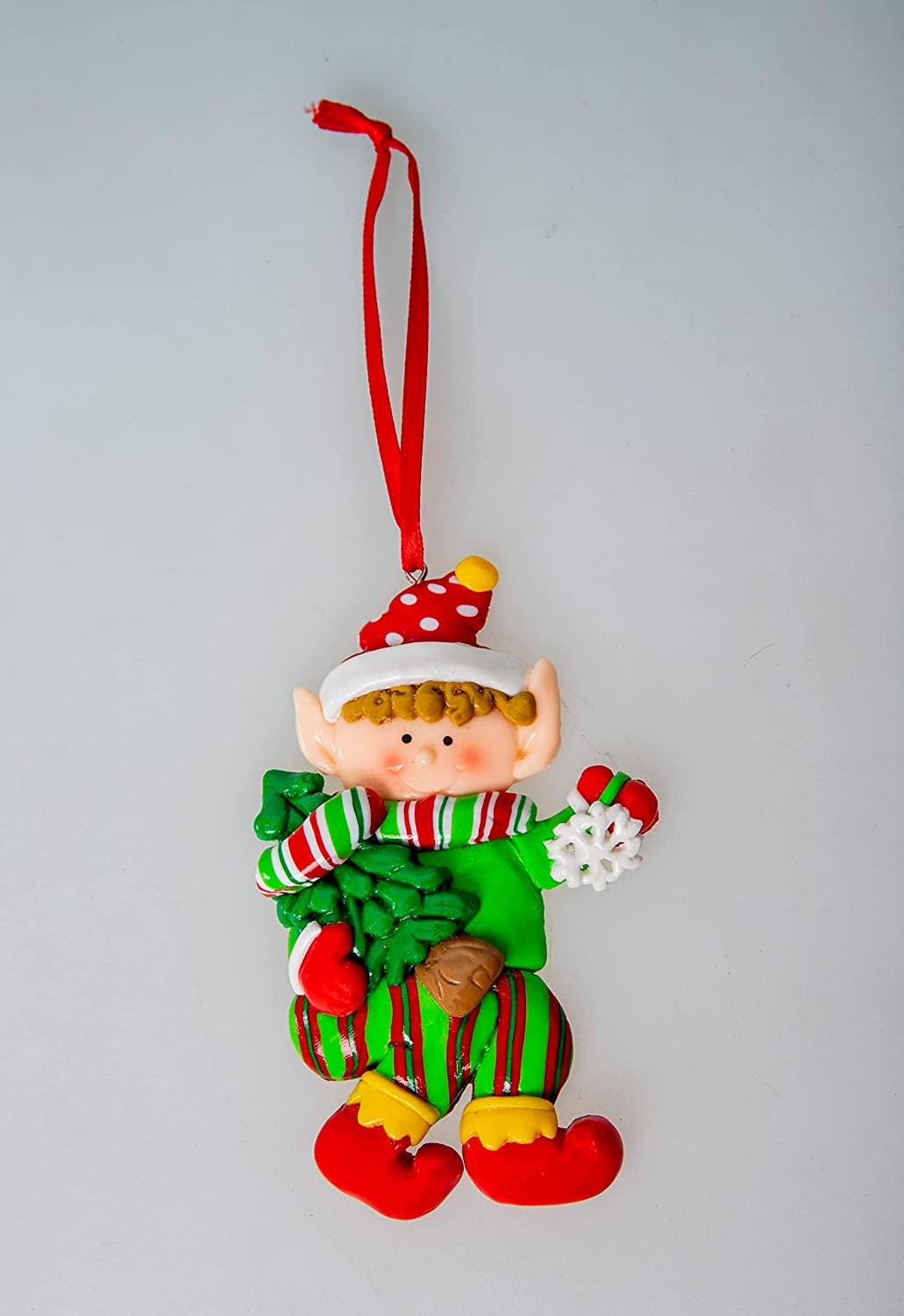 12Pcs Ceramic Candy Cane Elves