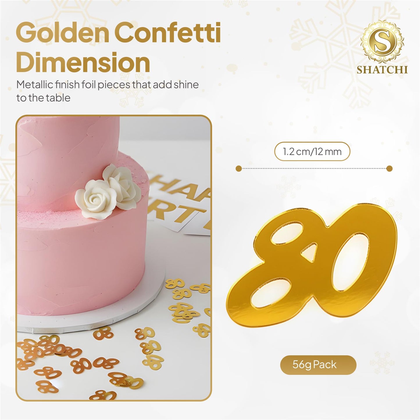80th Confetti Gold 14g, 4 Packs
