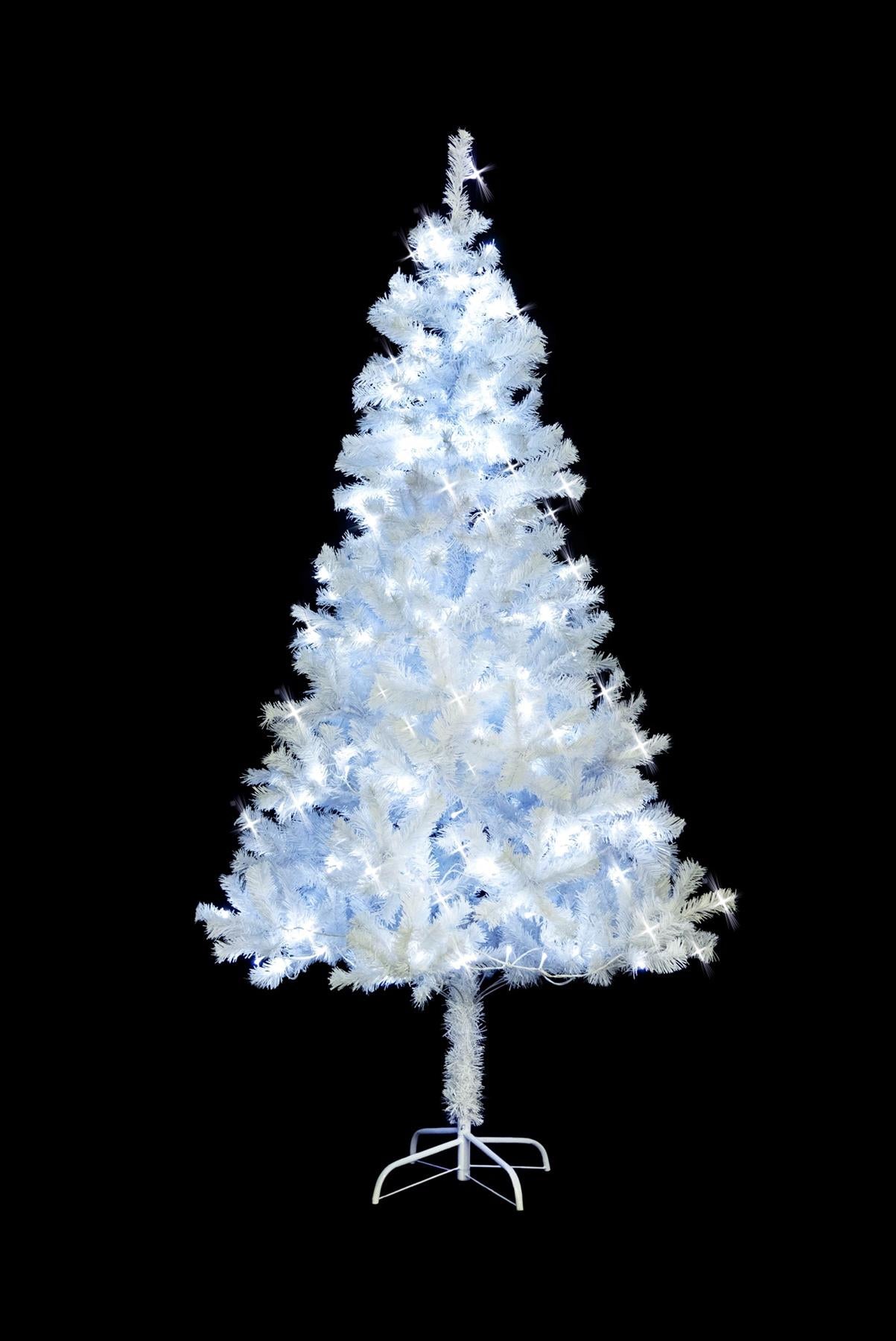 7ft Pre-Lit Alaskan Pine Christmas Tree, White LEDs