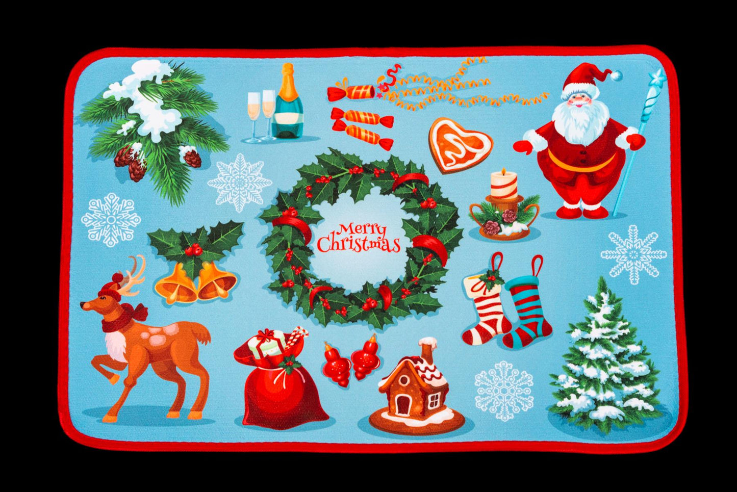 Christmas Door Mat, Assorted Santa