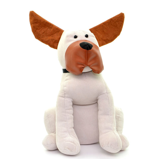 White Dog Door Stopper - Weighted