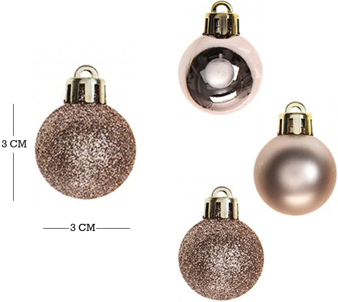 BAUBLES ROSE GOLD 3cm - 24pcs Set PVC