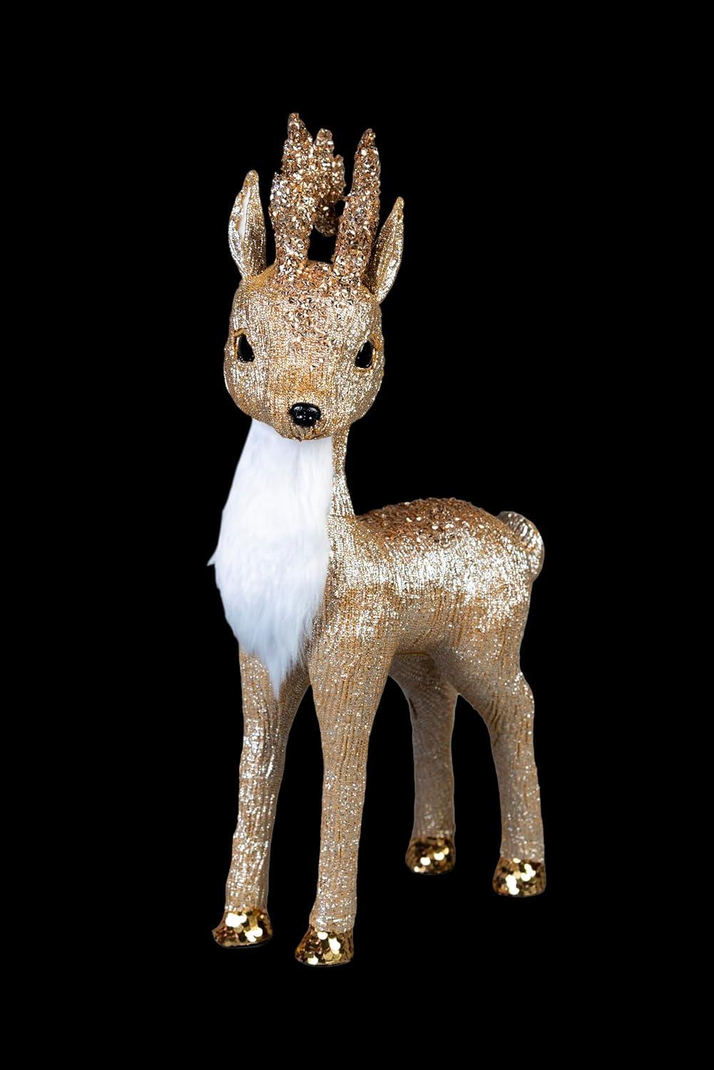 44cm Gold Reindeer Decoration