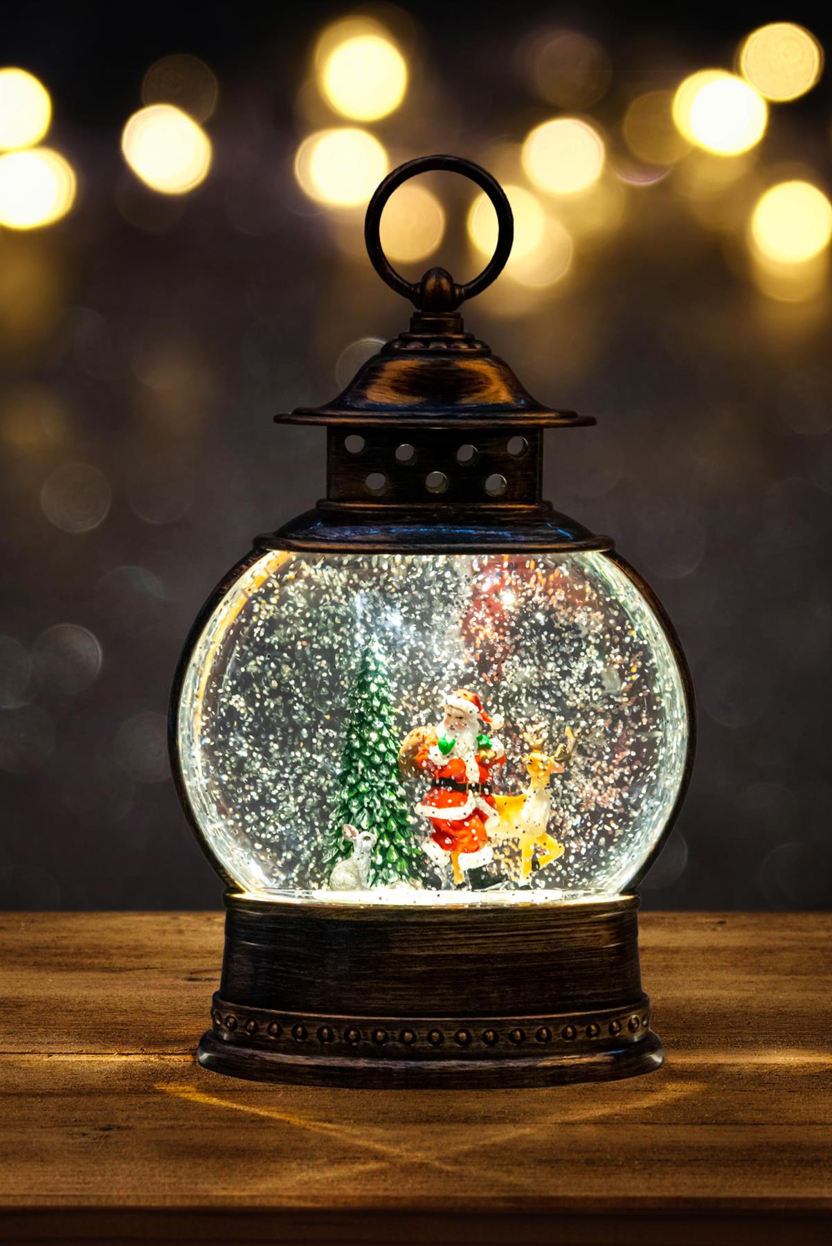 Light Up Nativity Lantern Snow Globe