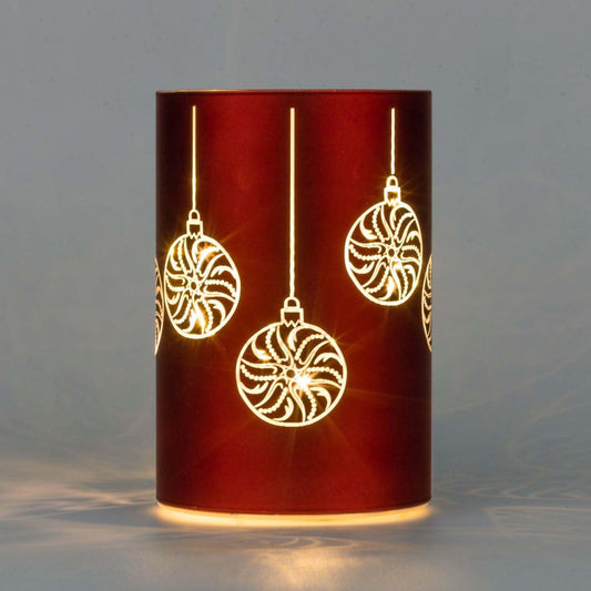 LED Christmas Vase with Baubles (17cm)